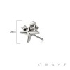 316L SURGICAL STEEL THREADLESS PUSH IN CZ MULTI STAR TOP PART